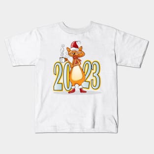 Happy New Year Cats 2023 Kids T-Shirt